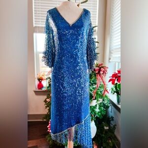 Beautiful 100% Silk Handmade Sequin Dress